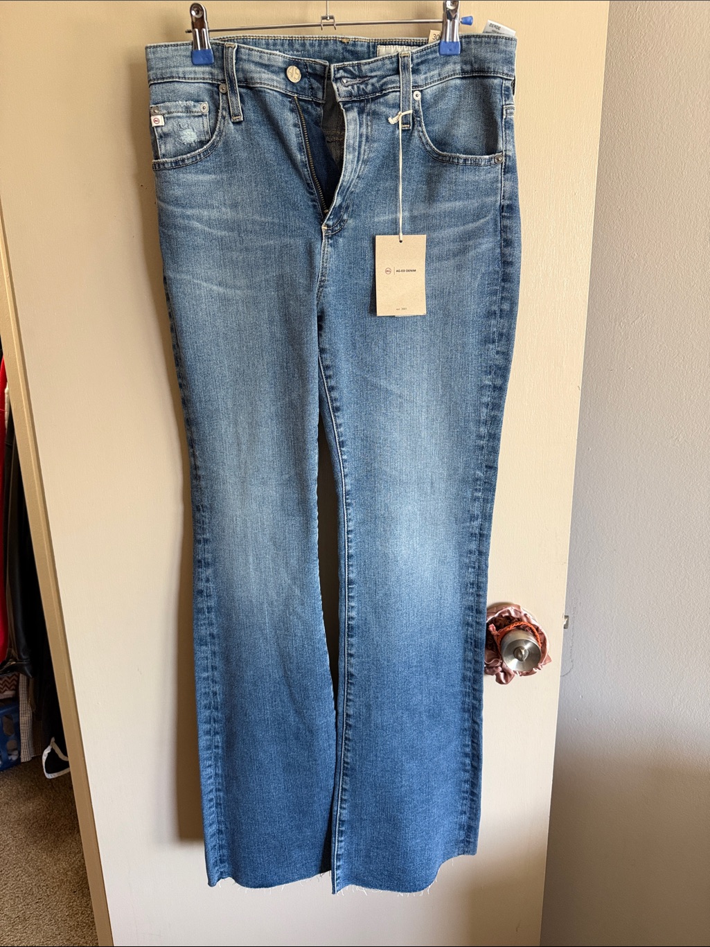 Ag Adriano Goldschmied Light-Med Blue Flare Jeans